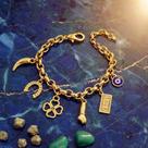 Pulseira Bracelete Pingentes da Sorte Aço Inox 316l