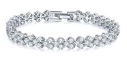 Pulseira Bracelete Prata Com Zircônia Noiva Debutante Luxo
