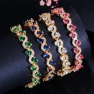 Pulseira Bracelete Prata Ou Dourada Zircônia Noiva Debutante