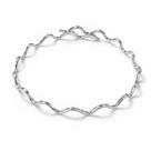 Pulseira Bracelete Rigido Ajustavel Regulavel Prata Lei Onda