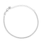 Pulseira Bracelete Riviera Com Banho De Ródio Pedras Cravejadas Em Prata 925 Pulseira Bracelete Riviera Com Banho De Ródio Pedras Cravejadas Em Prata 925