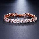 Pulseira Bracelete Rosê Gold Com Zircônia Noiva Debutante