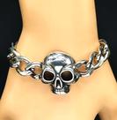 Pulseira Bracelete Skull Caveira em Aço Inox 316L Estilo Rock