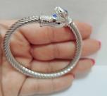 Pulseira Bracelete Snake Cobra em Aço Inox Olho azul