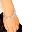 Pulseira Bracelete Strass Prateada Noiva 15 Anos Festa