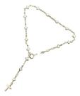 Pulseira Bracelete Terço Noiva Dourada F Ouro Com Pérolas