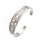 Pulseira Bracelete Viking Trançada Tribal Custom Triquetra Runas Vazada Aço Inox