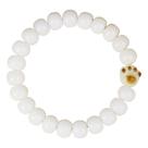 Pulseira branca fofa Bodhizi com pérola de gato queimada Pulseira branca fofa Bodhizi com pérola de gato queimada