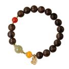 Pulseira Brunei Agarwood de 8 mm com miçangas coloridas e charmosas