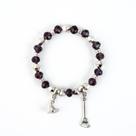 Pulseira Bruxa Wicca Roxa Chapeu Vassoura Cristal e Silicone