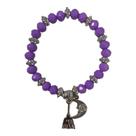 Pulseira Bruxa Wicca Roxa Cristal e Silicone