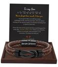 Pulseira Btysun Son Leather Brown Braided Love Forever