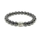 Pulseira Buda Feita com Pedras Naturais - Onix e Metal