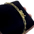Pulseira Cadeado 5Mm Alongado Fecho Canhão Banhado Ouro