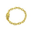 Pulseira Cadeado 8mm Fecho Nossa Senhora - Banhada a Ouro