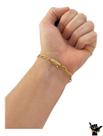 Pulseira Cadeado Alongado 5Mm - Banhada A Ouro 18K