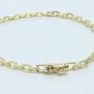 Pulseira Cadeado C/ Fecho Gaveta Folheado A Ouro 18k 3mm 20cm - Oferta -