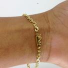 Pulseira Cadeado curta C/ Fecho Gaveta Banhado A Ouro 18k 20cm E 3mm Pulseira Cadeado curta C/ Fecho Gaveta Banhado A Ouro 18k 20cm E 3mm