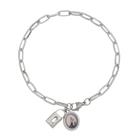 Pulseira Cadeia Consagração Nossa Senhora do Carmo Corrente Inox