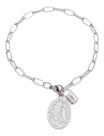 Pulseira Cadeia da Consagração Com Medalha de Nossa Senhora de Fátima Inox