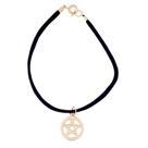 Pulseira camurça com Pentagrama 15mm Wicca Estrela 5 Pontas - Sunshine Cristais