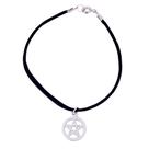 Pulseira camurça com Pentagrama 15mm Wicca Estrela 5 Pontas - Sunshine Cristais
