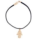 Pulseira camurça Mão de Fátima Hamsa 20mm - Sunshine Cristais