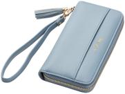 Pulseira Carteira Feminina Travelambo - Clutch Bifold com Tassel Azul