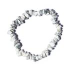 Pulseira Cascalho Pedra Howlita Natural Fio Fibra Silicone