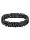 Pulseira ChainsHouse Black Link para homens em aço inoxidável de 12 mm