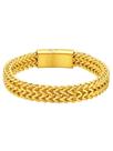 Pulseira ChainsHouse Franco Chain Link 10 mm para homens 21 cm em aço inoxidável banhado a ouro 14K