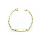Pulseira Chapinha Infantil Bebê Ouro 18k 14cm 1.8gr Gravação Nf