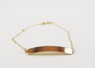 Pulseira Chapinha Infantil Bebê Ouro 18k 750