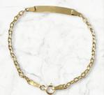Pulseira chapinha infantil ouro 18k amarelo. 14cm.rosangela lima joias
