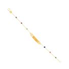 Pulseira Chapinha Zircônias Multicor em Ouro 18K - AU13943