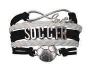 Pulseira Charm e acessórios de futebol SPORTYBELLA Soccer preto/branco