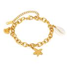 Pulseira Charm Inspirada no Oceano em Aço Inoxidável para Mulheres