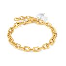 Pulseira Chunky, corrente de aço inoxidável para mulheres, banhada a ouro