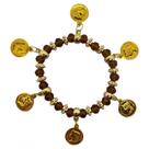 Pulseira Cigana Ambar Cristal e Silicone com Moedas