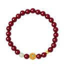 Pulseira Cinnabar com talão de filigrana de prata esterlina Pulseira Cinnabar com talão de filigrana de prata esterlina