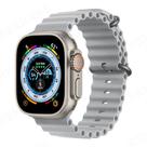 Pulseira Cinza 42/44/45/49mm Oceano Silicone Compatível Relógio Serie 8 7 6 SEE