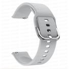 Pulseira Cinza de Silicone Fecho de Aço 20MM Compativel Waatch3 Active2 GTS3 GTR42/47mmGTR3/PRO