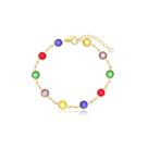 Pulseira Colorida Banhada a Ouro 18k