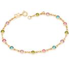 Pulseira colorida presente mãe mulher rommanel folheado 18k