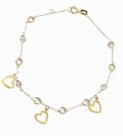 Pulseira com berloque coração ouro 18k amarelo e zirconio branco.19cm. ROSANGELA LIMA JOIAS