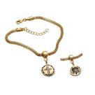 Pulseira com Berloque Folheado Ouro Medalha das Duas Cruzes Pulseira com Berloque Folheado Ouro Medalha das Duas Cruzes