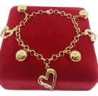 Pulseira Com Berloques Banhada a Ouro Elo Português Pulseira Com Berloques Banhada a Ouro Elo Português