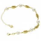 Pulseira Com Búzios E Pérolas PRI Style Folheada A Ouro 18K Antialérgica