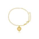 Pulseira com Coração Banhada a Ouro 18k