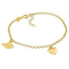 Pulseira Com Coração E Filho Folheado A Ouro